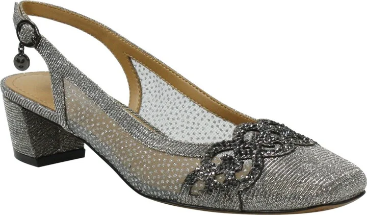 Pewter Glitter/ Mesh Fabric