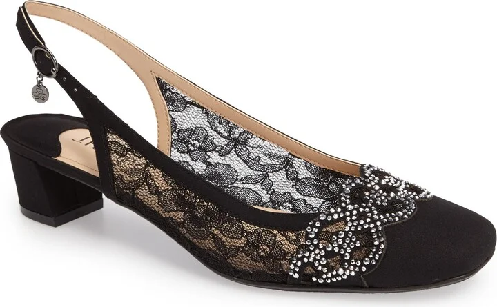 Faleece Crystal Embellished Slingback Pump