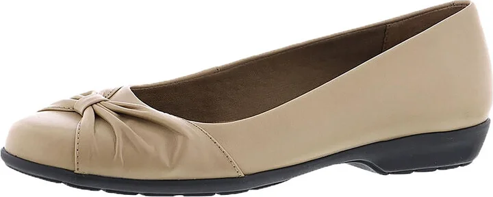 Fall Womens Leather Bow Ballet Flats