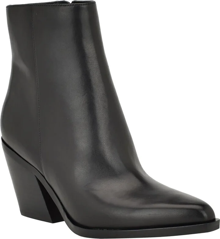 Fallone Womens Leather Block Heel Mid-Calf Boots