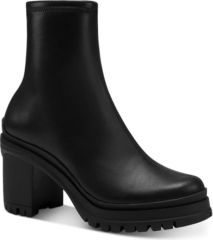 Fallun Womens Lug Sole Side Zip Ankle Boots