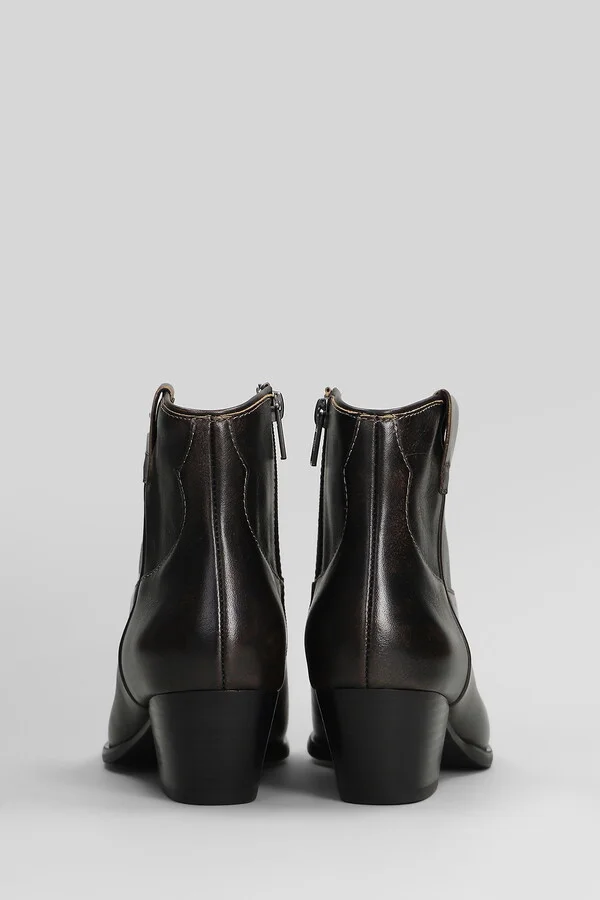 Fame Texan Ankle Boots In Black Leather - Image 4
