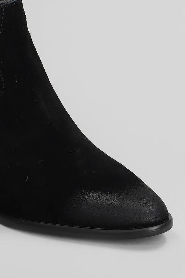 Fame Texan Ankle Boots In Black Suede - Image 5