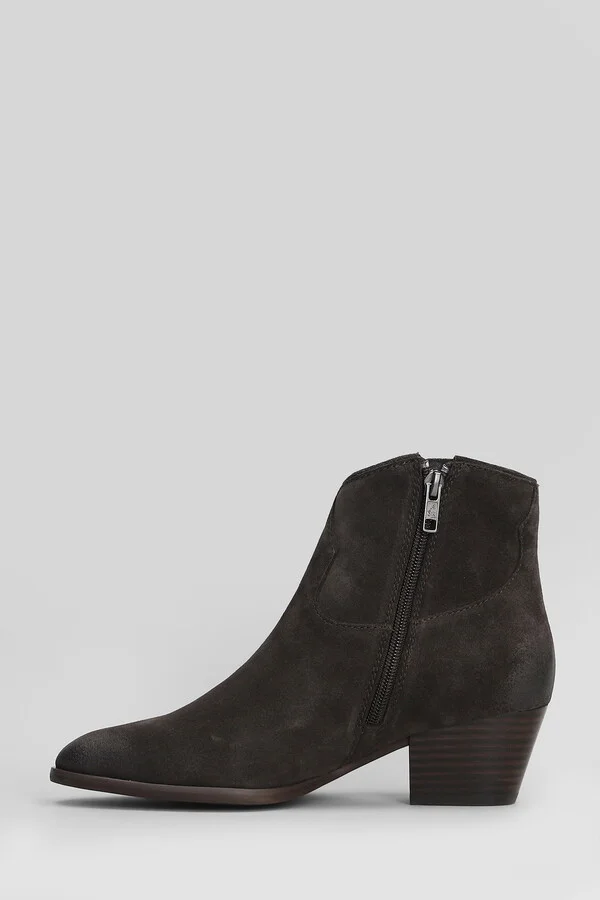Fame Texan Ankle Boots In Brown Suede - Image 3