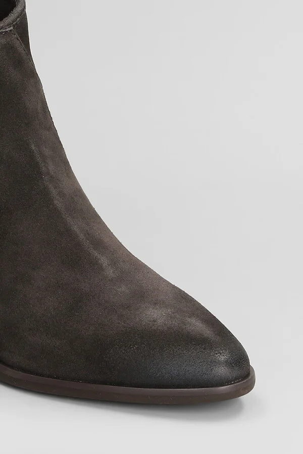 Fame Texan Ankle Boots In Brown Suede - Image 5