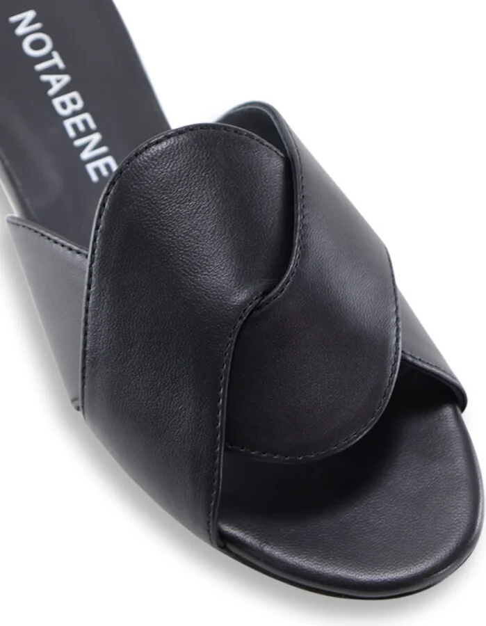 Fanny Sandals, Black Leather - Image 3