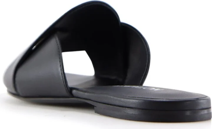 Fanny Sandals, Black Leather - Image 4