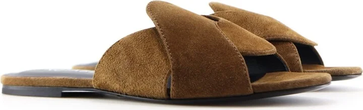Fanny Sandals, Brown Suede - Image 2