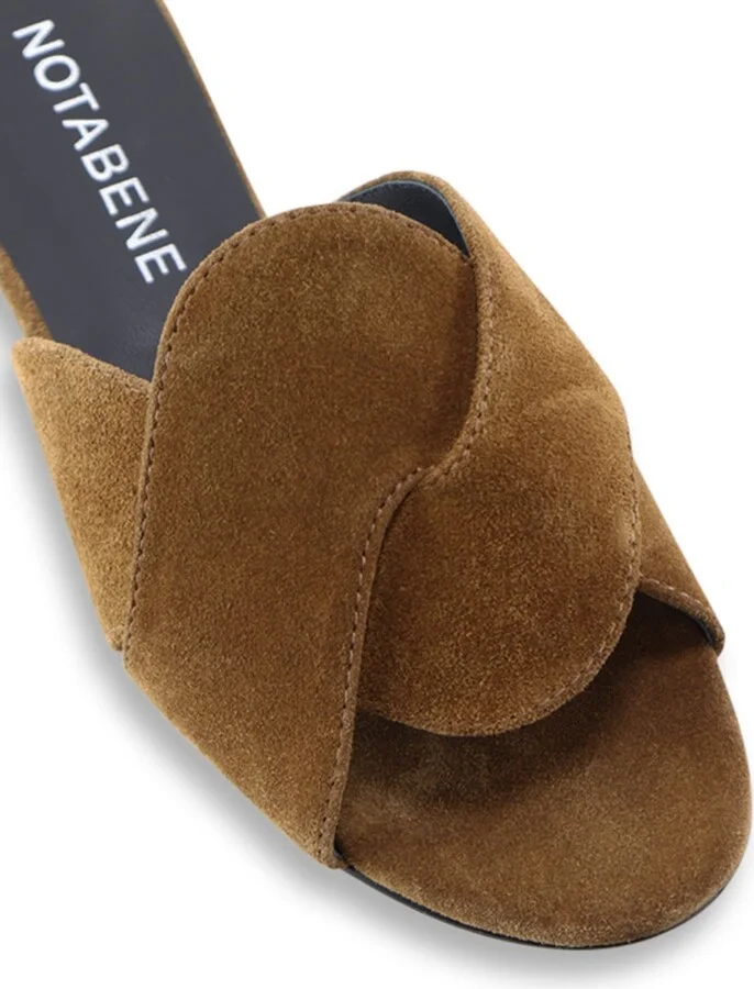 Fanny Sandals, Brown Suede - Image 3