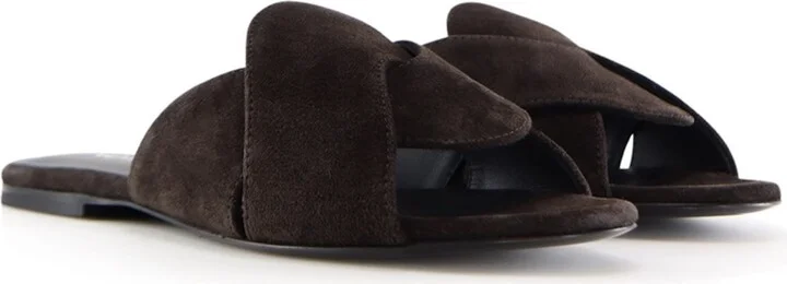 Fanny Sandals, Dark Brown Suede - Image 2
