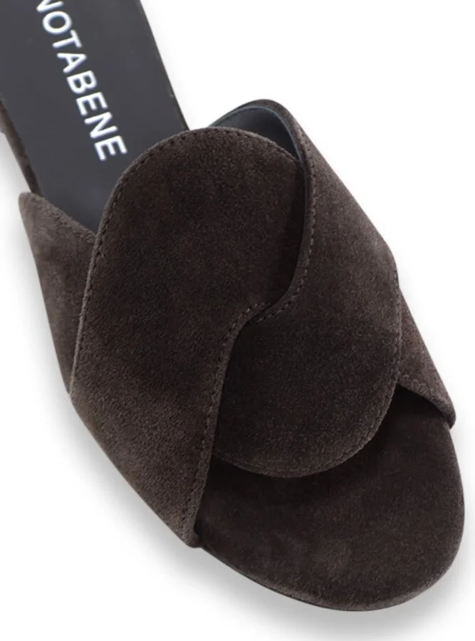 Fanny Sandals, Dark Brown Suede - Image 3