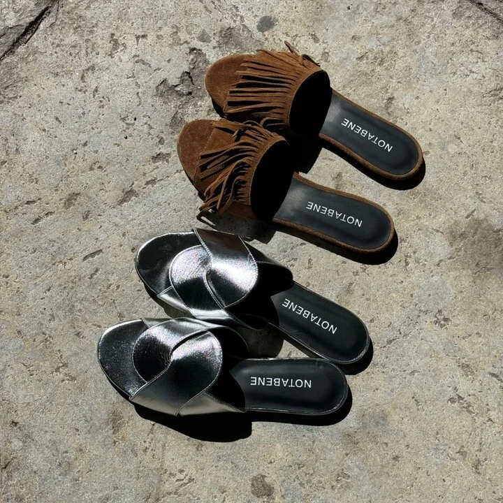 Fanny Sandals, Silver Leather - Image 2