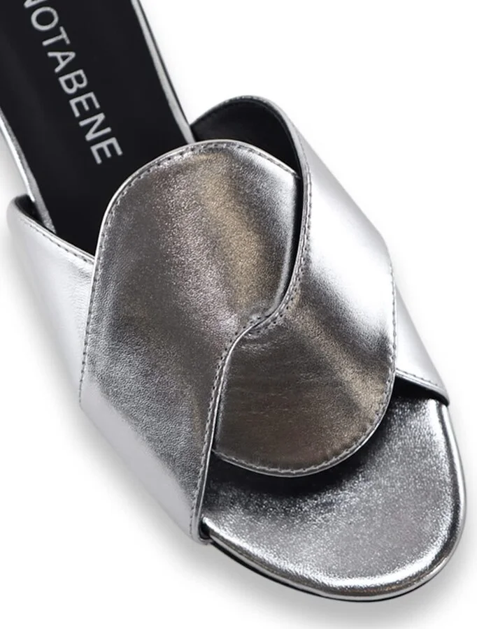 Fanny Sandals, Silver Leather - Image 7
