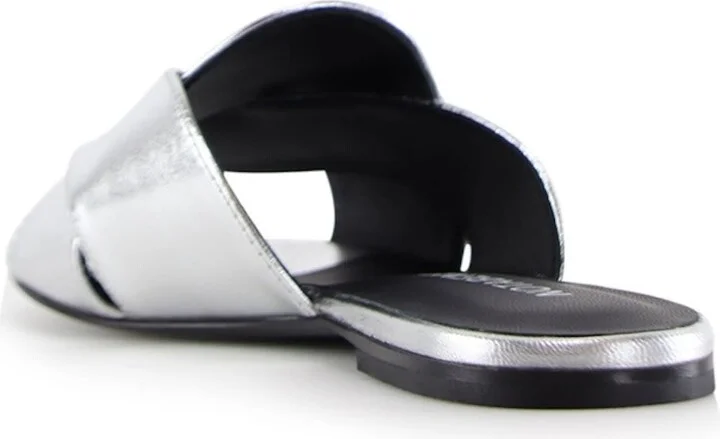 Fanny Sandals, Silver Leather - Image 8