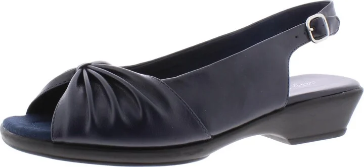 Fantasia Womens Faux Leather Square Toe Slingback Sandals
