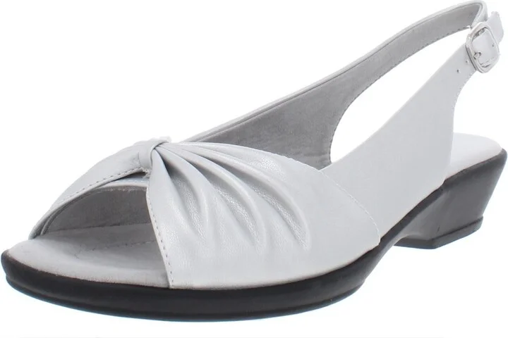 Fantasia Womens Gathered Slip On Slingback Sandals