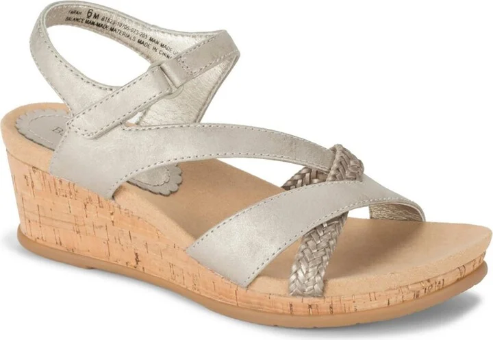 Farah Womens Faux Leather Braided Wedge Sandals