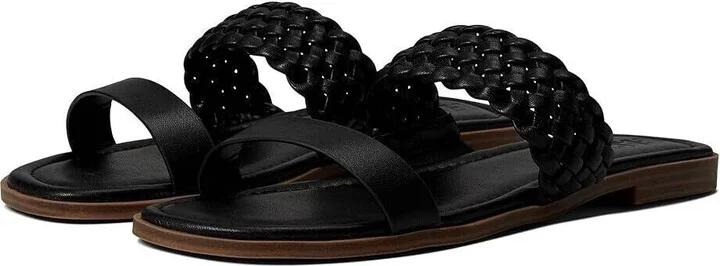FARYL by Farylrobin Carmen Slide Womens 9.5 Black Leather Braided sandal KHD1005