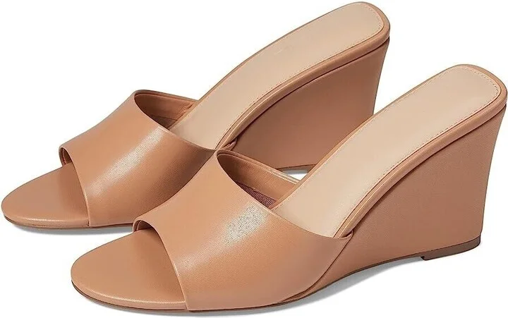FARYL By Farylrobin Skye Sandal Women's US 12 Brown Round Toe Wedge Heel KHD910