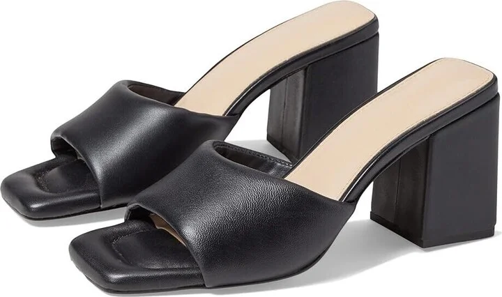 Faryl by Farylrobin Zoey Sandals Women's US 9 Black Leather Block Heel KHD787