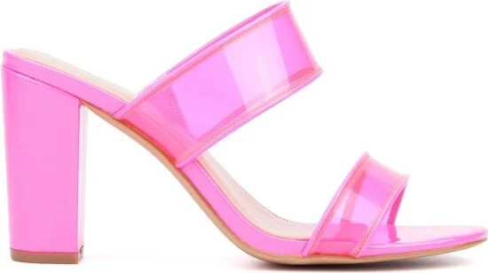 Fashion To Figure Women's Berlynne Block Heel Sandal - Wide Width - NEON PINK, - Image 2