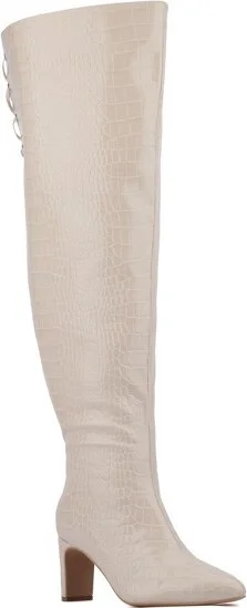 Fashion To Figure Women's Hayya Thigh High Boot - Wide Width - , GOLD METALLIC