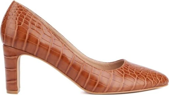 Fashion To Figure Women's Hope Pump Heel - Wide Width - , COGNAC CROC - Image 2