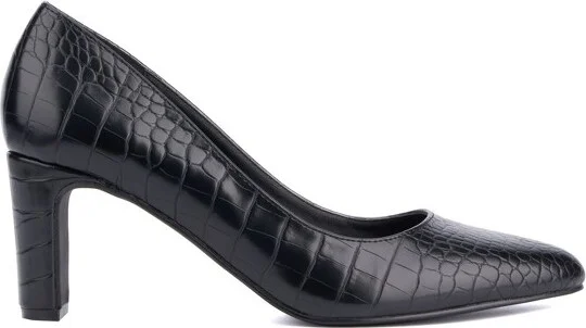 Fashion To Figure Women's Hope Pump Heel - Wide Width - , COGNAC CROC - Image 4