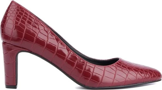 Fashion To Figure Women's Hope Pump Heel - Wide Width - , COGNAC CROC - Image 5