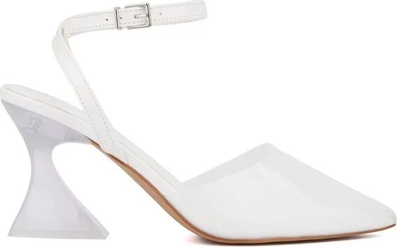 Fashion To Figure Women's Jacki Ankle Strap Heel Pump - Wide Width - WHITE, - Image 2