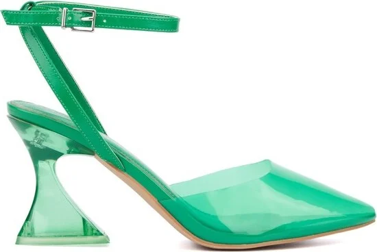 Fashion To Figure Women's Jacki Ankle Strap Heel Pump - Wide Width - WHITE, - Image 4