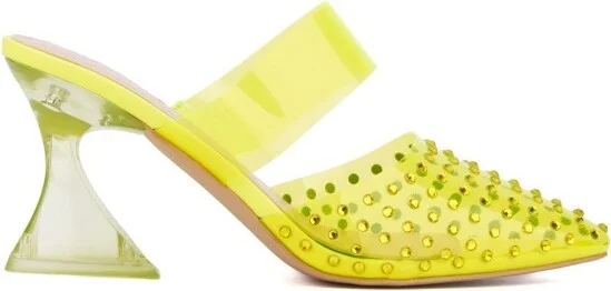 Fashion To Figure Women's Jazz Heel Pump - Wide Width - NEON YELLOW, - Image 2