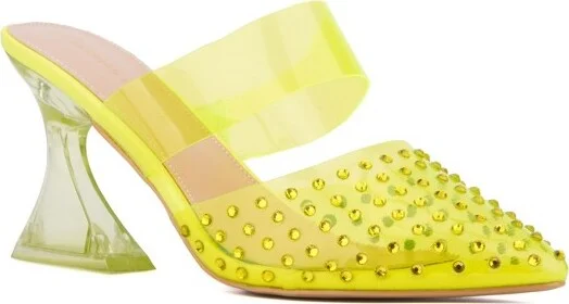Fashion To Figure Women's Jazz Heel Pump - Wide Width - NEON YELLOW,