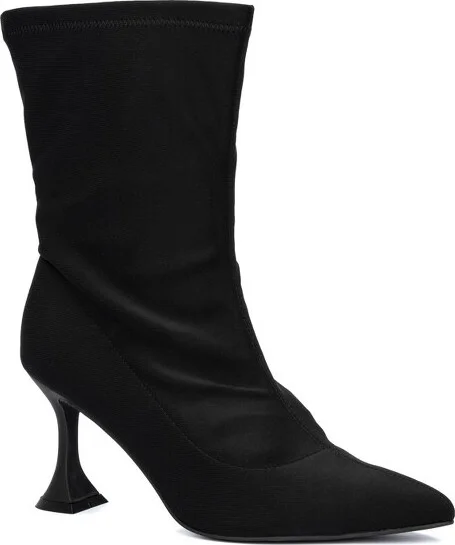 Fashion To Figure Women's Kia Heeled Boot - Wide Width - , BLACK