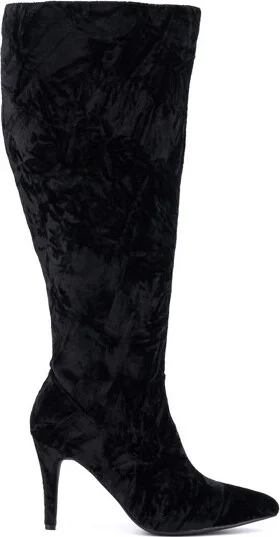 Fashion To Figure Women's Lisette Knee High Boot - Wide Width - , BLACK VELVET - Image 4