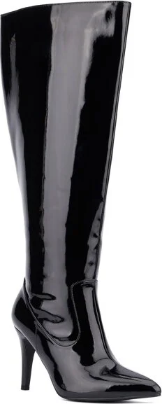 Fashion To Figure Women's Lisette Knee High Boot - Wide Width - , BLACK VELVET