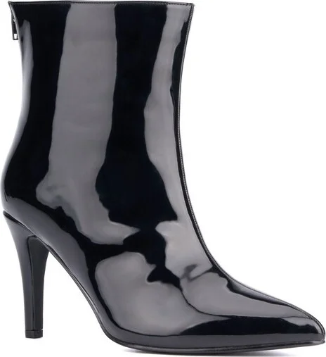 Fashion To Figure Women's Madelina Heeled Boot - Wide Width - , BLACK PATENT