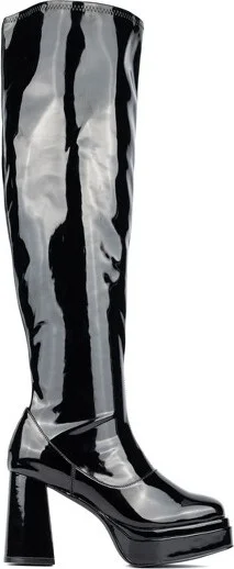 Fashion To Figure Women's Manica Thigh High Platform Boot - Wide Width - , BLACK - Image 2