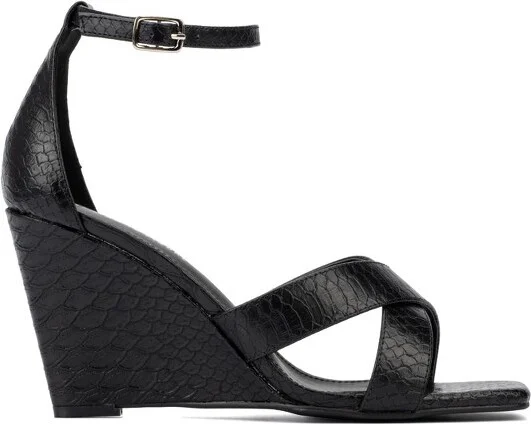 Fashion To Figure Women's Marcie Wedge Heels - Wide Width - , BLACK - Image 2