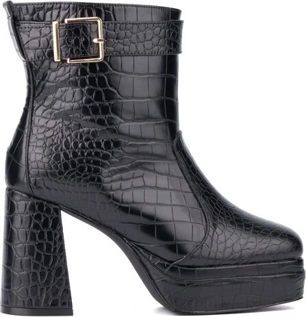 Fashion To Figure Women's Mari Platform Boot - Wide Width - , BLACK CROC - Image 2
