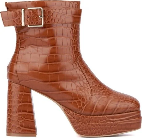 Fashion To Figure Women's Mari Platform Boot - Wide Width - , BLACK CROC - Image 4