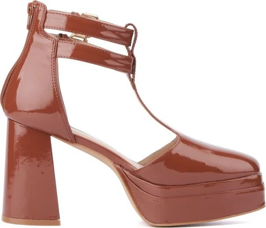 Fashion To Figure Women's Martine 2 Gemmed Platform - Wide Width - , BLACK PATENT - Image 3