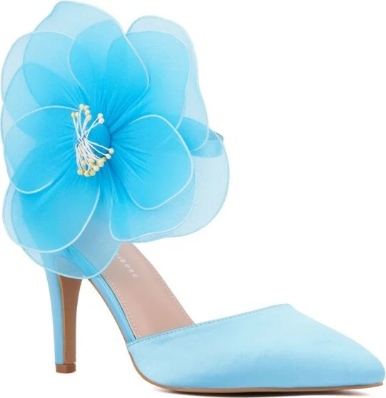 Fashion To Figure Women's Meadow Heel Pump - Wide Width - NEON BLUE,