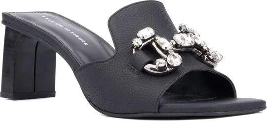 Fashion To Figure Women's Octavia Heel Sandal - Wide Width - COGNAC,