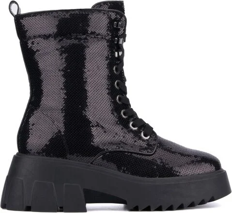 Fashion To Figure Women's Odessa Sequin Boot - Wide Width - , SILVER - Image 3