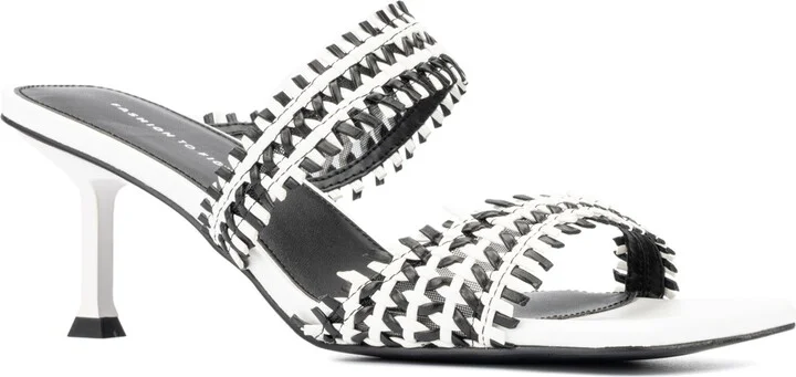 Fashion To Figure Women's Patti Wide Width Sandals Heels - Black/white