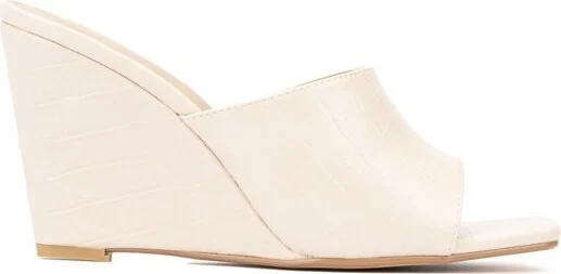 Fashion To Figure Women's Raina Wedge Heels - Wide Width - , BONE - Image 3