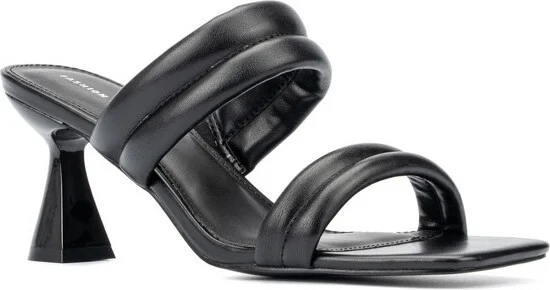 Fashion To Figure Women's Sophia Heel Sandal - Wide Width - BLACK,