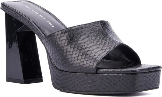Fashion To Figure Women's Teresa Block Heels - Wide Width - , GOLD