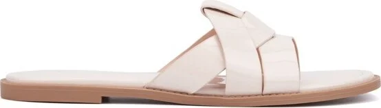 Fashion To Figure Women's Tiana Flat Sandal - Wide Width - ORANGE PATENT, - Image 7